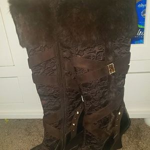 Baby Phat wedge heel boots